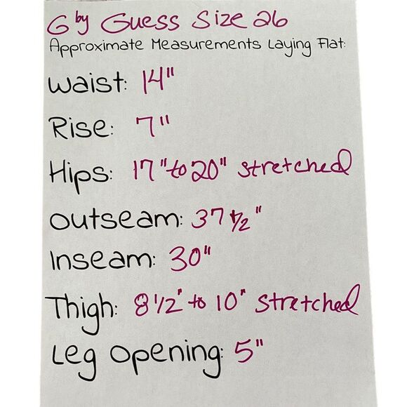 G by Guess Suzette Super Skinny Black Asphalt Wash Jeans Size 26 - Picture 6 of 14